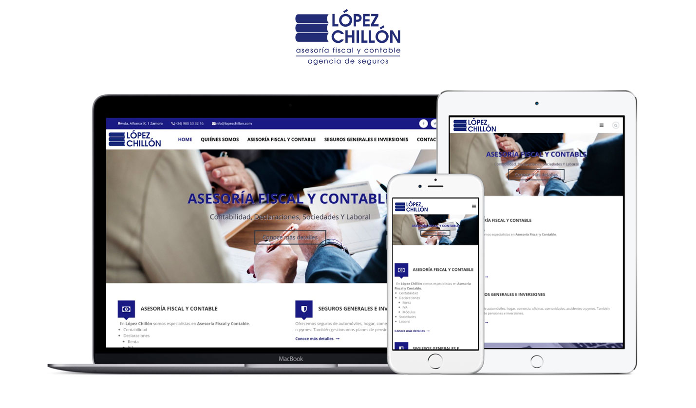 Nueva web de López Chillón en distintos tipos de dispositivos